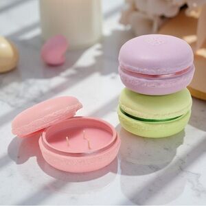 Home Worx Slatkin & CO Macaron Shaped spring 3 Candle Set PB&J,Key Lime,Vanilla